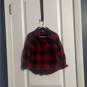 Old Navy Kids Red and Black Checkered Shirt
